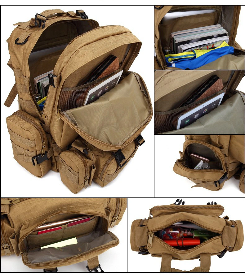 Combat Outdoor Climbing Hiking Camping Combo Pack Multifunction Tactical Bag