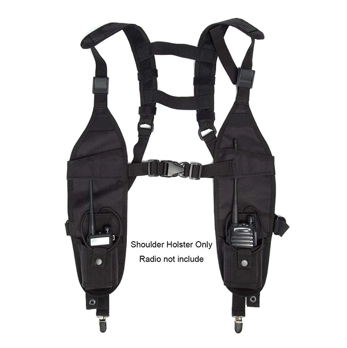 Top Seller Radio Shoulder Harness Holster Chest Vest Rig Tactical Molle CS Chest Rigji in Woodland Camo