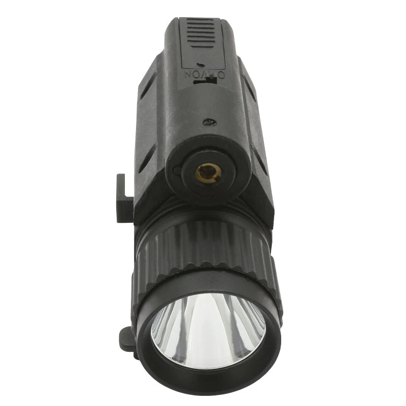 Tactical Compact Gun Mounted Flashlight LED Torch with Red Laser