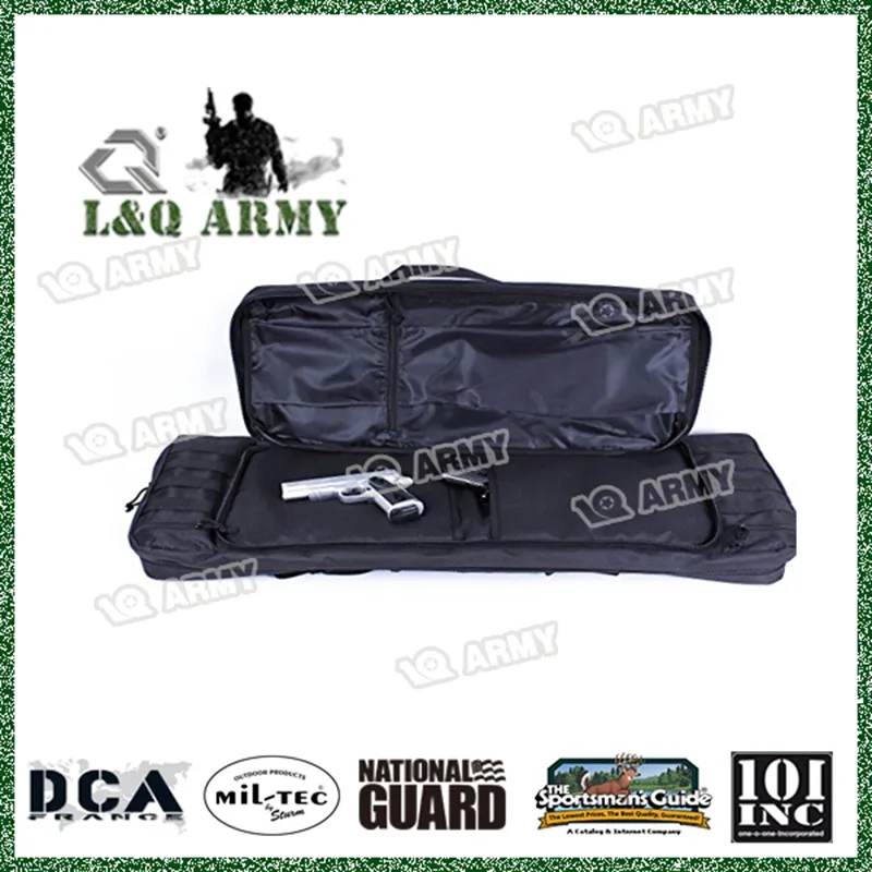Bolsa de arma acolchoada para carabina dupla militar 36" de PVC com fivela de liberação rápida