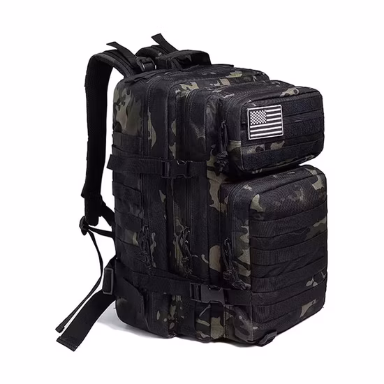 Bolsa de acampamento de grande capacidade 48L para escalada ao ar livre, à prova d'água, 3p, camuflagem, mochila tática
