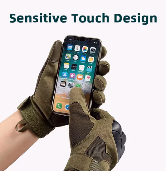 Luvas táticas de combate de inverno ao ar livre para motocicleta com tela sensível ao toque para caminhadas de meio dedo